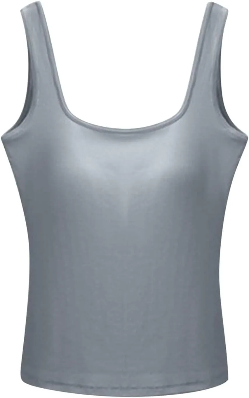 Women's Workout Racerback Tank Tops Fast Dry Basic Sport Camisole Top Lightweight Casual Lounge Smooth Tanks