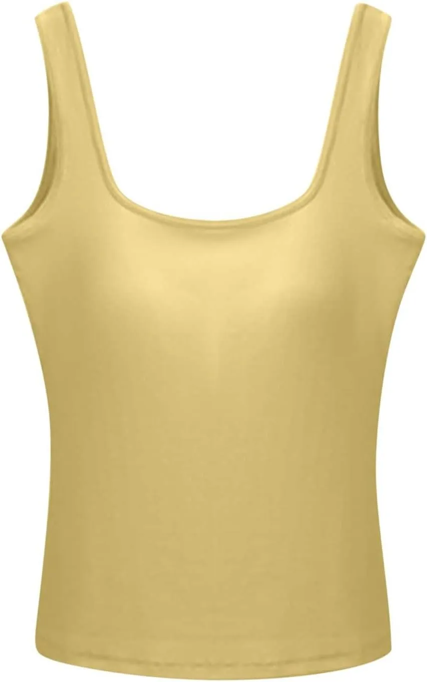 Women's Workout Racerback Tank Tops Fast Dry Basic Sport Camisole Top Lightweight Casual Lounge Smooth Tanks