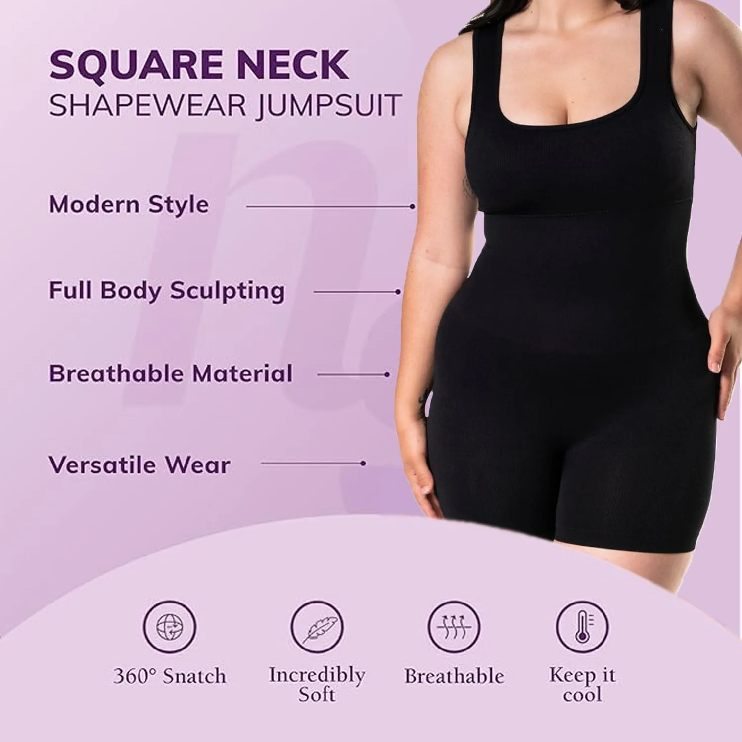 Womens Yoga Square Neck Shapewear One Piece Yoga Jumpsuit Shorts Rompers Sleeveless Backless Seamless Bodycon