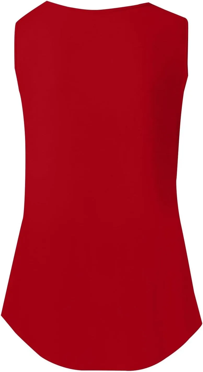 Workout Tops for Women Neck Short Sleeved 2D Printed Casual Loose and Versatile Vest Basic Racerback Slim Tops 2025